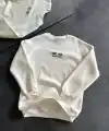 Kadın Bisiklet Yaka 3 İplik Baskılı Oversize SweatShirt - Beyaz