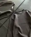 Kadın Bisiklet Yaka 3 İplik Pamuklu Basic SweatShirt - Füme