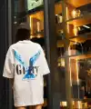 kadın Bisiklet Yaka Baskılı Oversize  Kısa kol T-Shirt - Beyaz