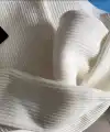 Kadın Boğazlı Triko Elbise Uzun Fitilli Esnek Dokuma Tam Kalıp Baharlık 130 cm - Beyaz