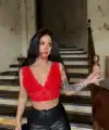 Kadın Dantel Bralet Crop Sütyen V Yaka Askılı Şık Esnek Rahat - Kırmızı