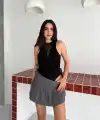 Kadın Dantel Detaylı Derin Dekolte Body Şık Kolsuz Yazlık Bodysuit - Siyah