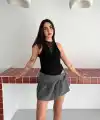 Kadın Dantel Detaylı Derin Dekolte Body Şık Kolsuz Yazlık Bodysuit - Siyah