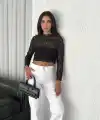 Kadın Dantel Uzun Kol Bluz- Siyah