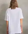 Kadın Düz  Kısa kol Penye T-shirt - Beyaz