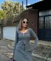 Kadın İkili Fermuarlı Hırkalı Etekli Takım - Füme