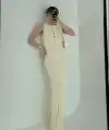 Kadın Kalın Fitilli Uzun Triko Elbise - Kırık Beyaz