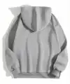Kadın Kapüşonlu Kanguru Cepli 3 İplik Pamuklu Düz Hoodie Sweatshirt - Gri