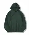 Kadın Kapüşonlu Kanguru Cepli 3 İplik Pamuklu Düz Hoodie Sweatshirt - Haki