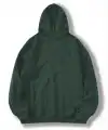 Kadın Kapüşonlu Kanguru Cepli 3 İplik Pamuklu Düz Hoodie Sweatshirt - Haki