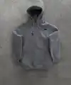 Kadın Kapüşonlu Kanguru Cepli 3 İplik Pamuklu Oversize Hoodie Sweatshirt -  Boyalı Gri