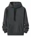 Kadın Kapüşonlu Kanguru Cepli 3 İplik Pamuklu Oversize Hoodie Sweatshirt - Füme