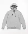 Kadın Kapüşonlu Kanguru Cepli 3 İplik Pamuklu Oversize Hoodie Sweatshirt -  Gri