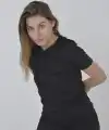 Kadın Kapüşonlu T-Shirt Kısa Kol Bisiklet Yaka Slimfit Tişört   - Siyah