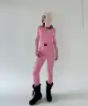 Kadın Kemer Detaylı Fermuarlı Tulum - Pembe