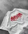 Kadın Kısa Kol Yazlık Tişört Bisiklet Yaka Baskılı Oversize T-Shirt - Beyaz