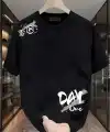 Kadın Kısa Kol Yazlık Tişört Bisiklet Yaka Baskılı Oversize T-Shirt - Siyah