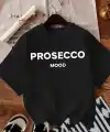 Kadın Kısa Kol Yazlık Tişört Bisiklet Yaka Baskılı Oversize T-Shirt - Siyah