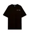 Kadın Kısa Kol Yazlık Tişört Bisiklet Yaka Okyanus Baskılı T-Shirt - Siyah