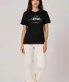 Kadın Müzik Temalı Baskılı Tişört Bisiklet Yaka Kısa Kol T-Shirt - Siyah