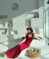 Kadın Örgülü Uzun Triko Elbise - Bordo