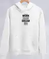 Kadın Oversize Kapüşonlu Cepli Baskılı 3 İplik Pamuklu Hoodie Sweatshirt - Beyaz