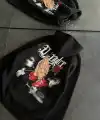 Kadın Oversize Kapüşonlu Cepli Baskılı 3 İplik Pamuklu Hoodie Sweatshirt - Siyah