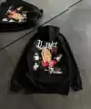 Kadın Oversize Kapüşonlu Cepli Baskılı 3 İplik Pamuklu Hoodie Sweatshirt - Siyah