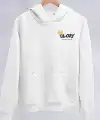 Kadın Oversize Kapüşonlu Kanguru Cepli Baskılı 3 İplik Pamuklu Sweatshirt Hoodie -   Beyaz