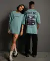 Kadın Oversize Tişört Golf GTI Retro Araba Baskılı T-shirt- Mint Yeşili