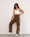 Kadın Praşut Kargo Cepli Baggy Eşofman Alt pantolon - Kahve