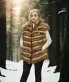 Kadın Premium Doğal Kolsuz Kürk - Kahve