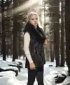 Kadın Premium Doğal Kolsuz Kürk - Siyah