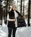 Kadın Premium Doğal Kolsuz Kürk - Siyah