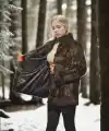 Kadın Premium Doğal Kürk Deri Ceket - Leopar