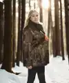 Kadın Premium Doğal Kürk Deri Ceket - Leopar
