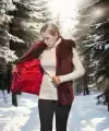 Kadın Premium Doğal Kürk Kolsuz Fermuarlı Yelek - Kırmızı