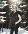 Kadın Premium Doğal Kürk Kolsuz Kapüşonlu Yelek - Siyah