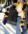 Kadın Premium Doğal Kürk Su Geçirmez Kapüşonlu Mont - Füme