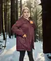 Kadın Premium Doğal Kürk Uzun Kollu Deri Ceket - Bordo