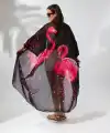 Kadın Rahat Kesim Şifon Kimono - Siyah