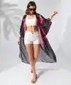 Kadın Rahat Kesim Şifon Kimono - Siyah