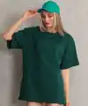 Kadın Regular Fit Tişört Bisiklet Yaka Yazlık Kısa Kol Basıc T-Shirt - Yeşil