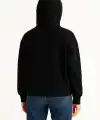 Kadın Samuray Ninja Çift Kapüşonlu Maske Detaylı 3 İplik Hoodie - Siyah