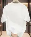 Kadın T-Shirt Bisiklet Yaka Kısa kol Baskılı tişört - Beyaz