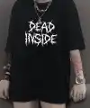 Kadın T-shirt Bisiklet Yaka Oversize Kısa Kollu Tişört - Siyah