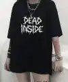 Kadın T-shirt Bisiklet Yaka Oversize Kısa Kollu Tişört - Siyah
