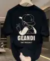 Kadın T-Shirt  GANDHI The Project Baskılı Kısa Kollu tişört - Siyah