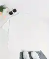 Kadın T-Shirt Ördek Baskılı Bisiklet Yaka Kısa kol Tişört - Beyaz