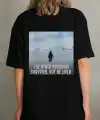 Kadın T-Shirt Penguen Baskılı Bisiklet Yaka Kısa kol yazlık Tişört - Siyah